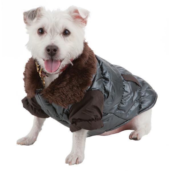 Pet Life ® Track-Collared' Metallic Ultra Fur 3M Insulated Pet Dog Jacket