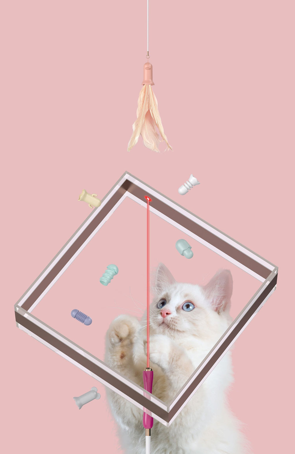 Pet Life ® 'Wander-cat' Customizeable and Extendable 10-in-1 Attachment Laser Cat Teaser