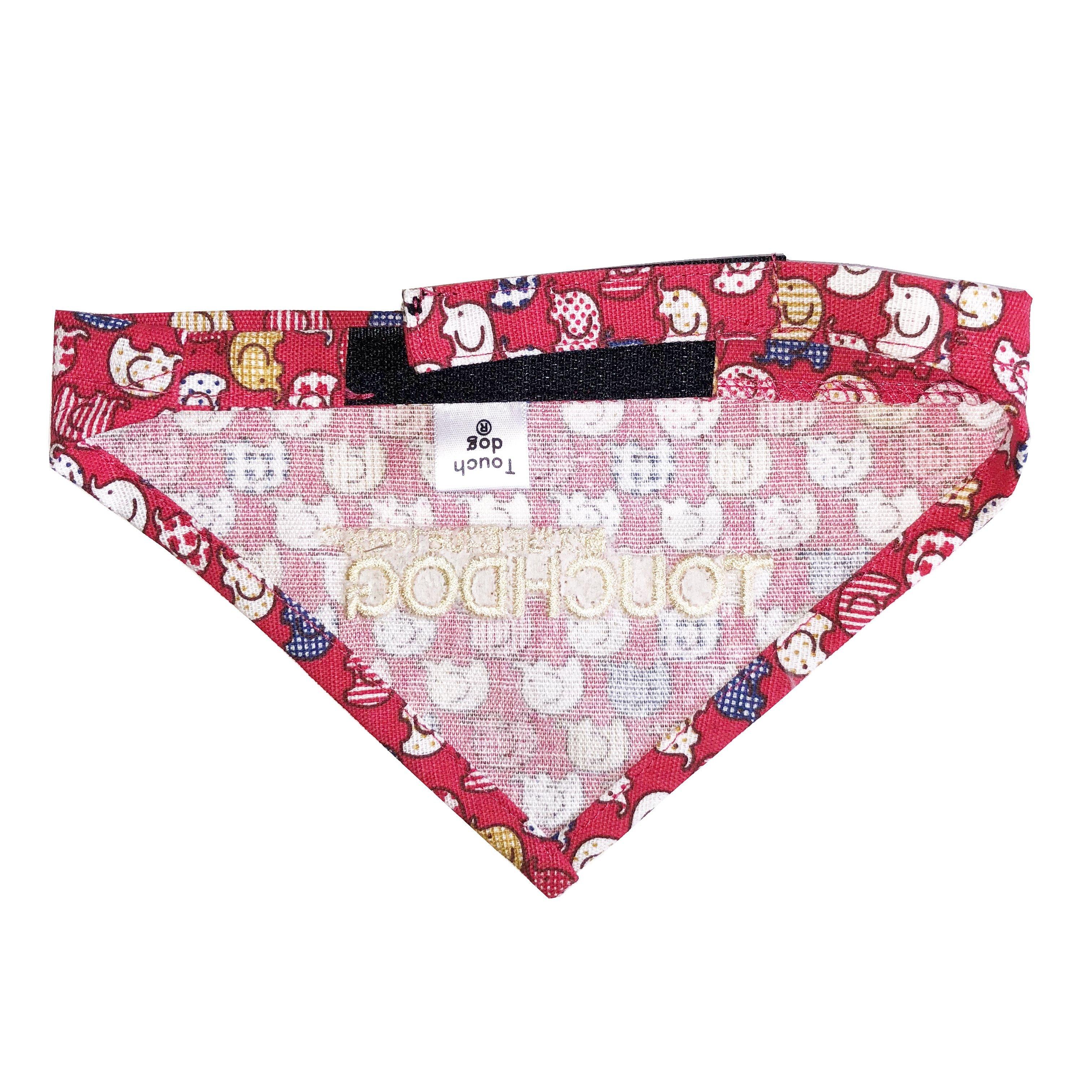 Touchdog Elephant Patterned Hook-and-Loop Fashion Dog Bandana