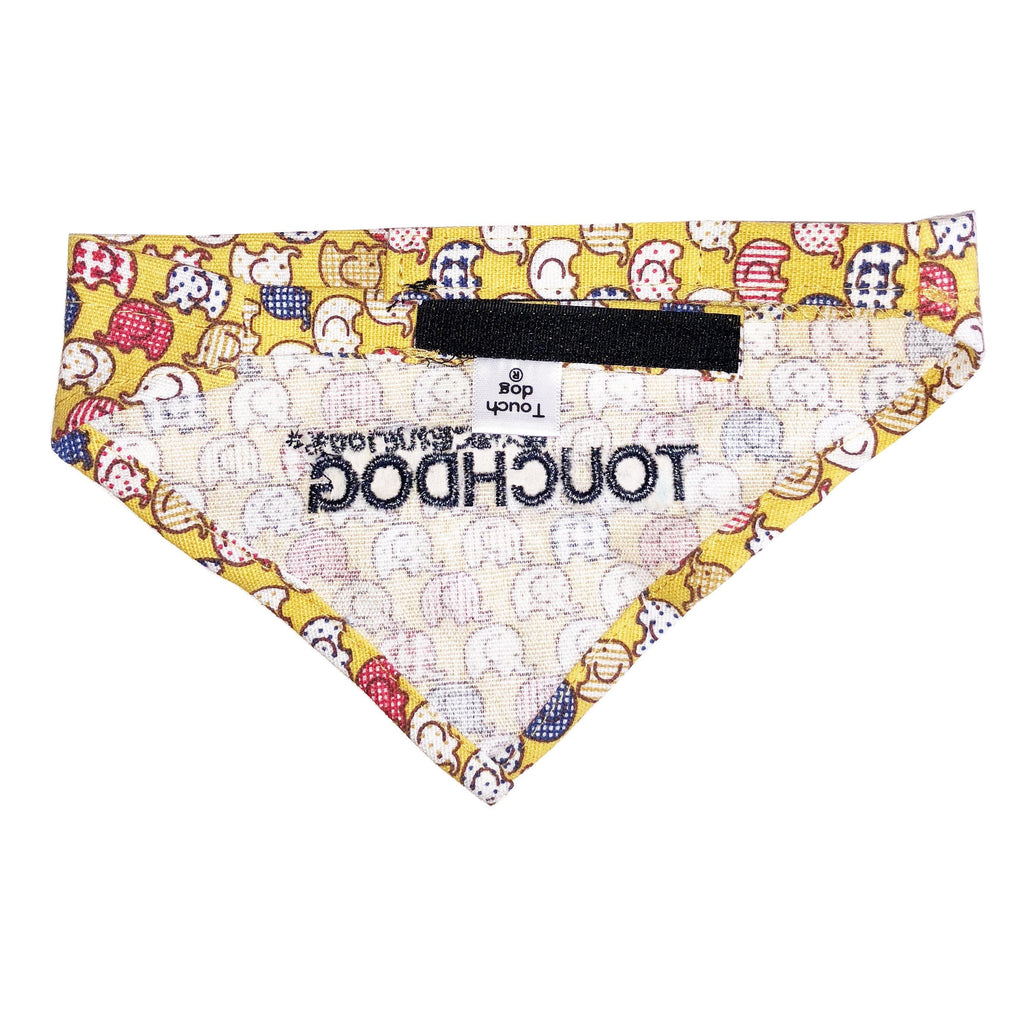 Touchdog Elephant Patterned Hook-and-Loop Fashion Dog Bandana