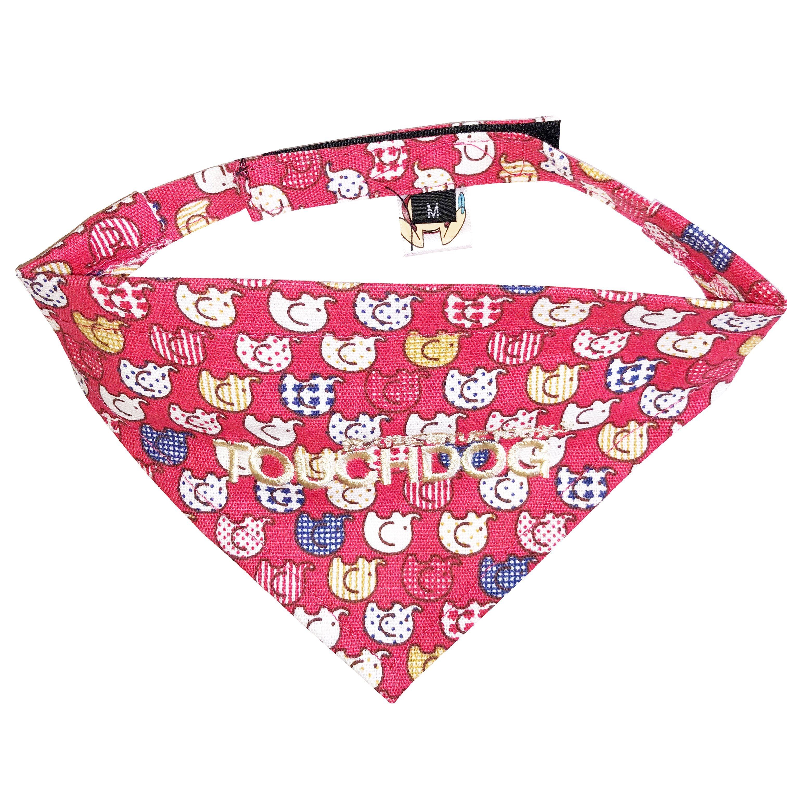 Touchdog Elephant Patterned Hook-and-Loop Fashion Dog Bandana