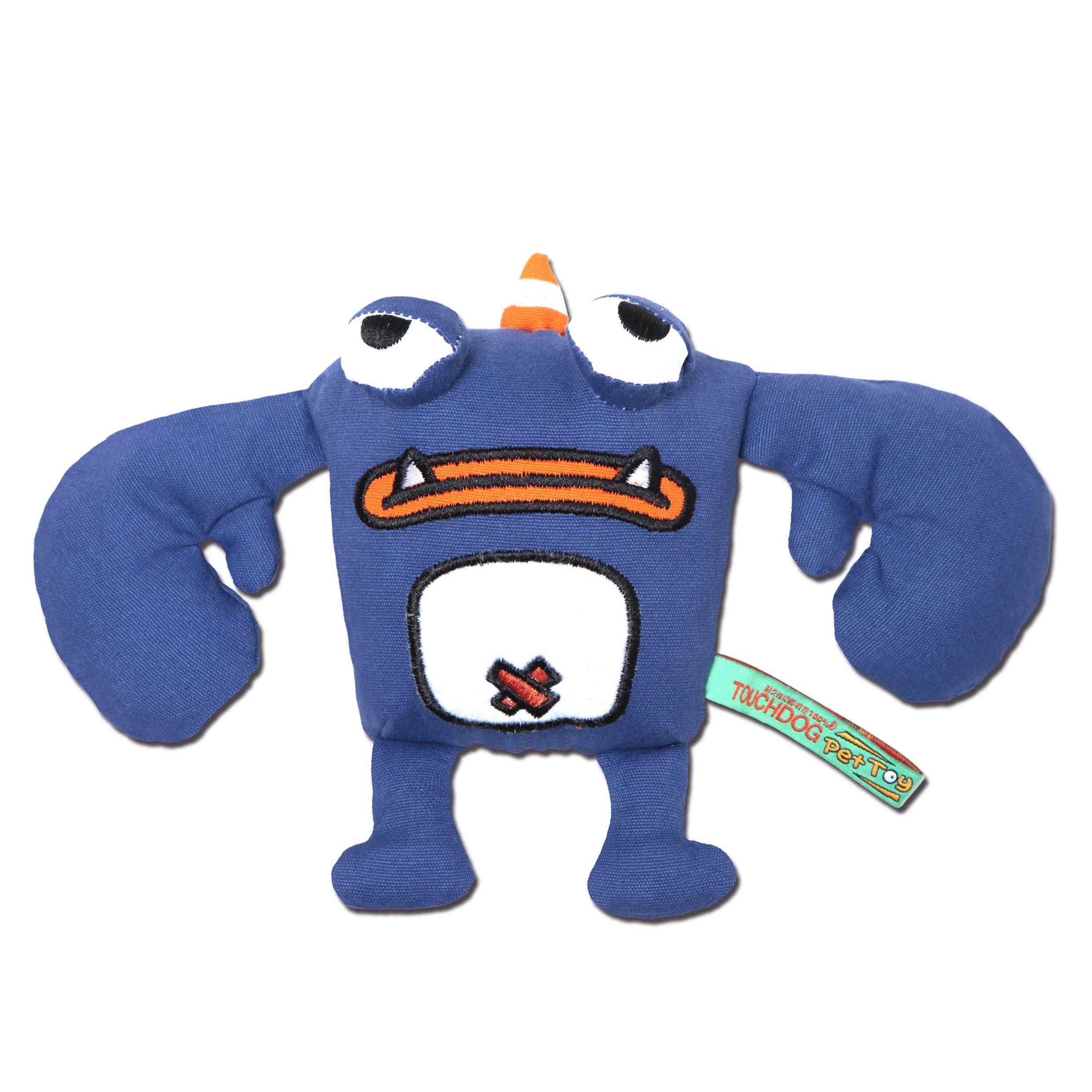 Touchdog Cartoon Monster Plush Dog Toy - Dark Blue