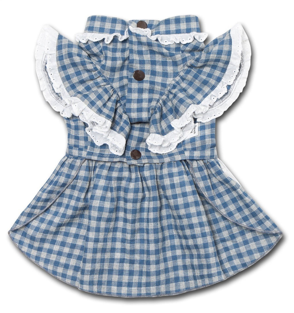 Touchdog 'I love Poochi' Classical Plaid Fashion Designer Dog Dress