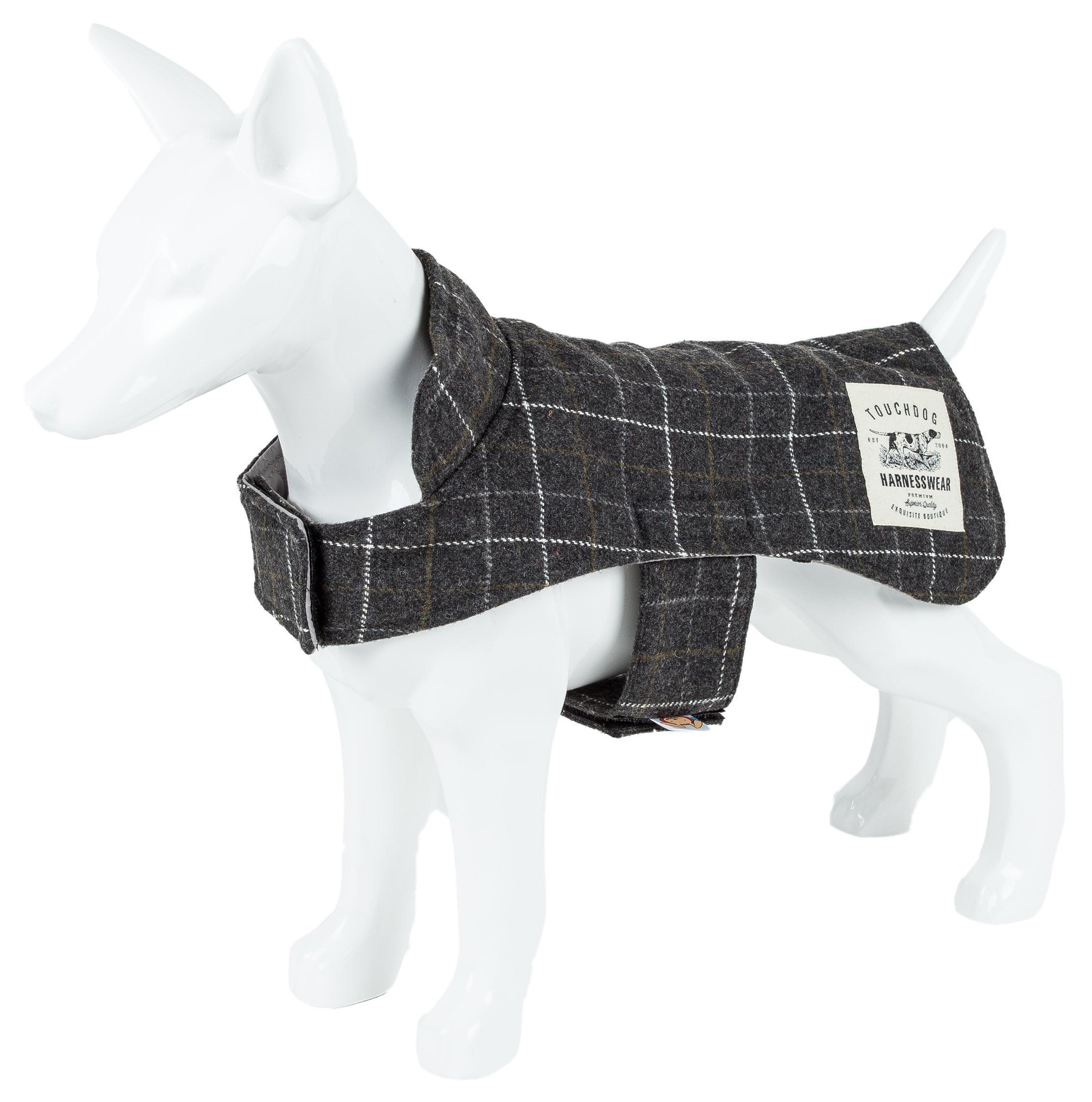 Chaqueta para perros Touchdog ® 2 en 1 con diseño de cuadros y tapete reversible a juego