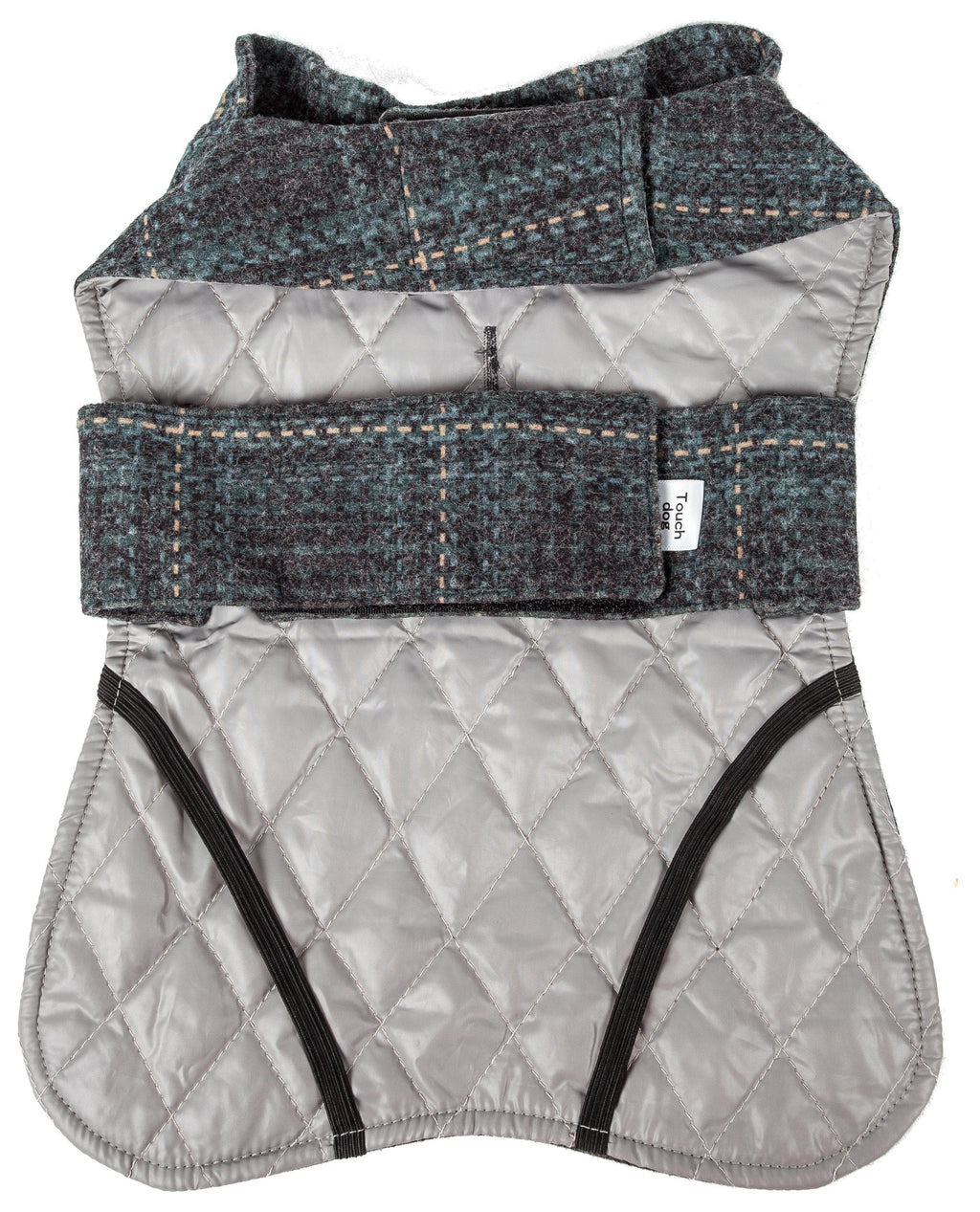 Touchdog ® 2-In-1 Windowpane Plaid Matching Dog Jacket and Reversible Dog Mat