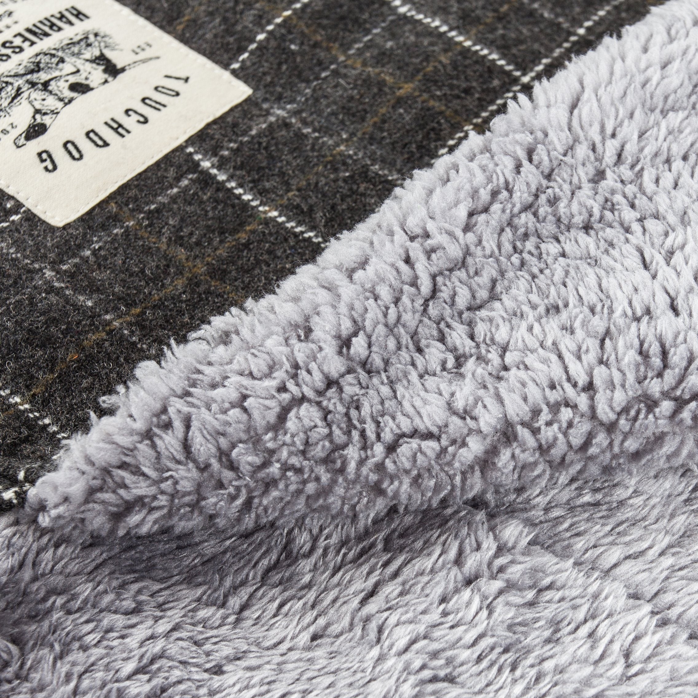 Chaqueta para perros Touchdog ® 2 en 1 con diseño de cuadros y tapete reversible a juego