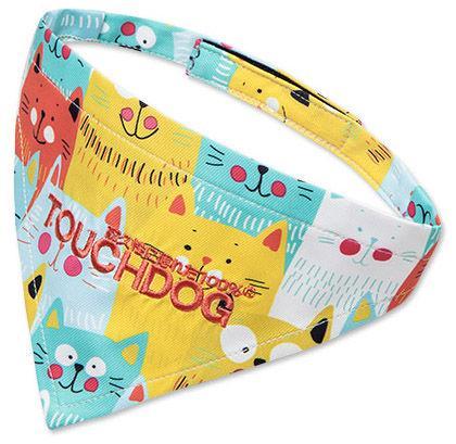 Bandana para perros con velcro y estampado de diseño de moda Touchdog® 'Head-Popper'
